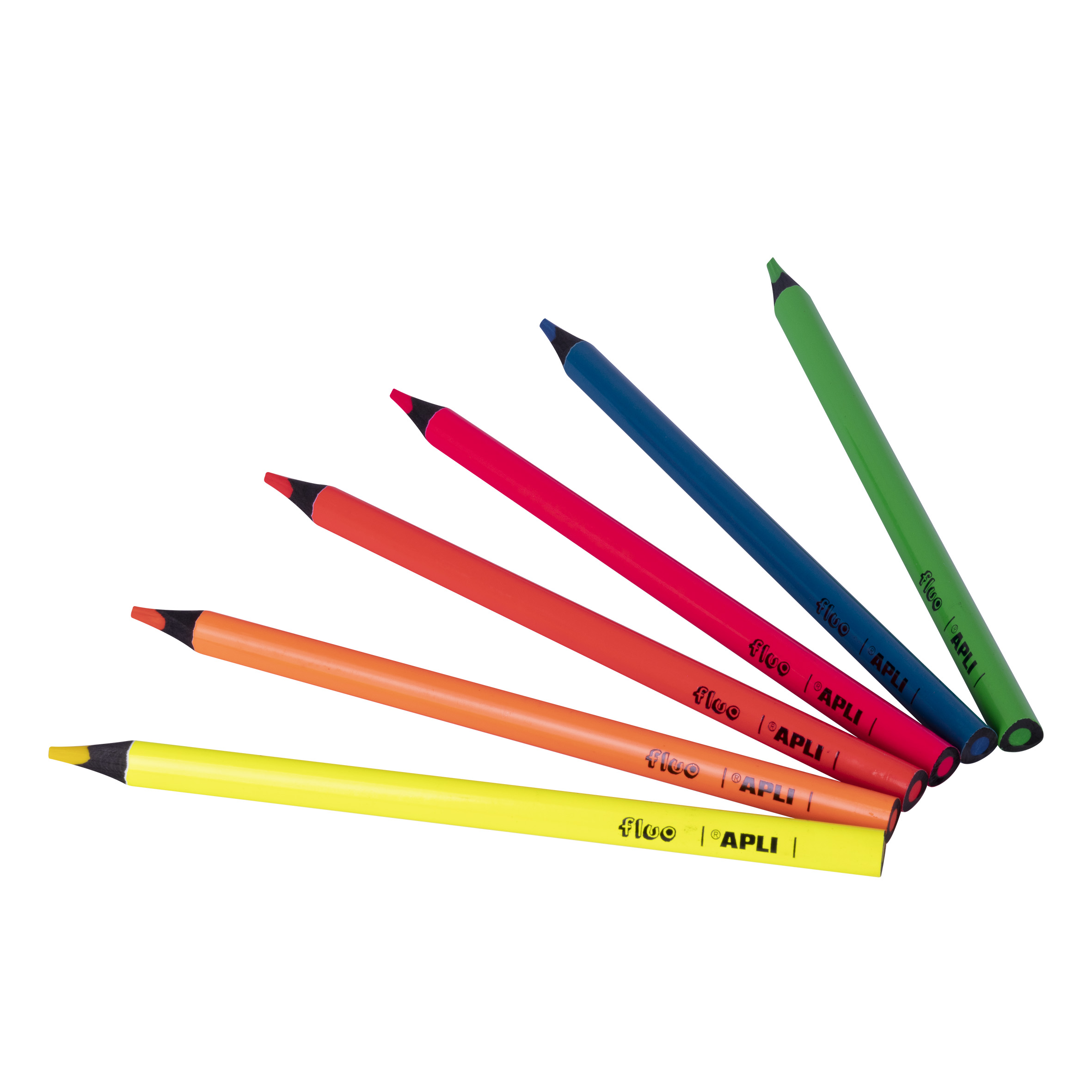 Crayons jumbo fluo couleurs assorties 6 u. APLI